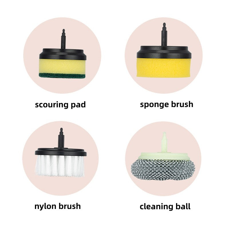 🌀 3-Speed Electric Cleaning Brush with 6 Replaceable Heads & USB Charging