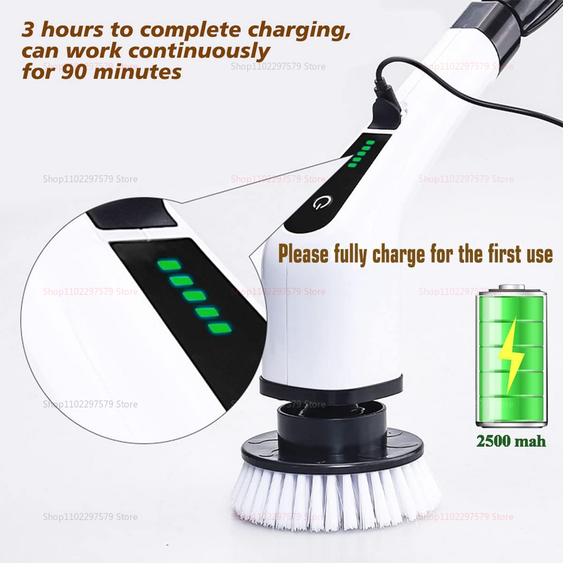 9-in-1 Electric Spin Cleaning Brush with LED Display