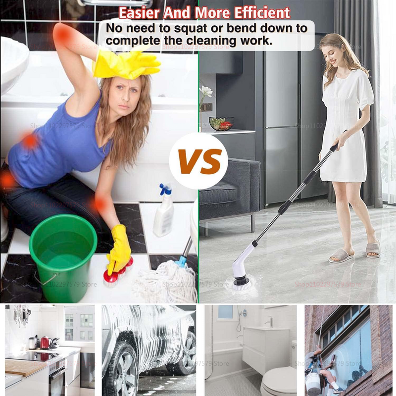 9-in-1 Electric Spin Cleaning Brush with LED Display