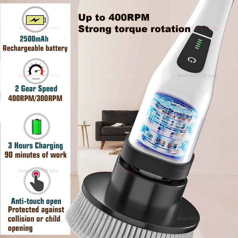 9-in-1 Electric Spin Cleaning Brush with LED Display