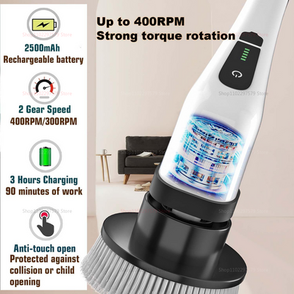 9-in-1 Electric Spin Cleaning Brush with LED Display